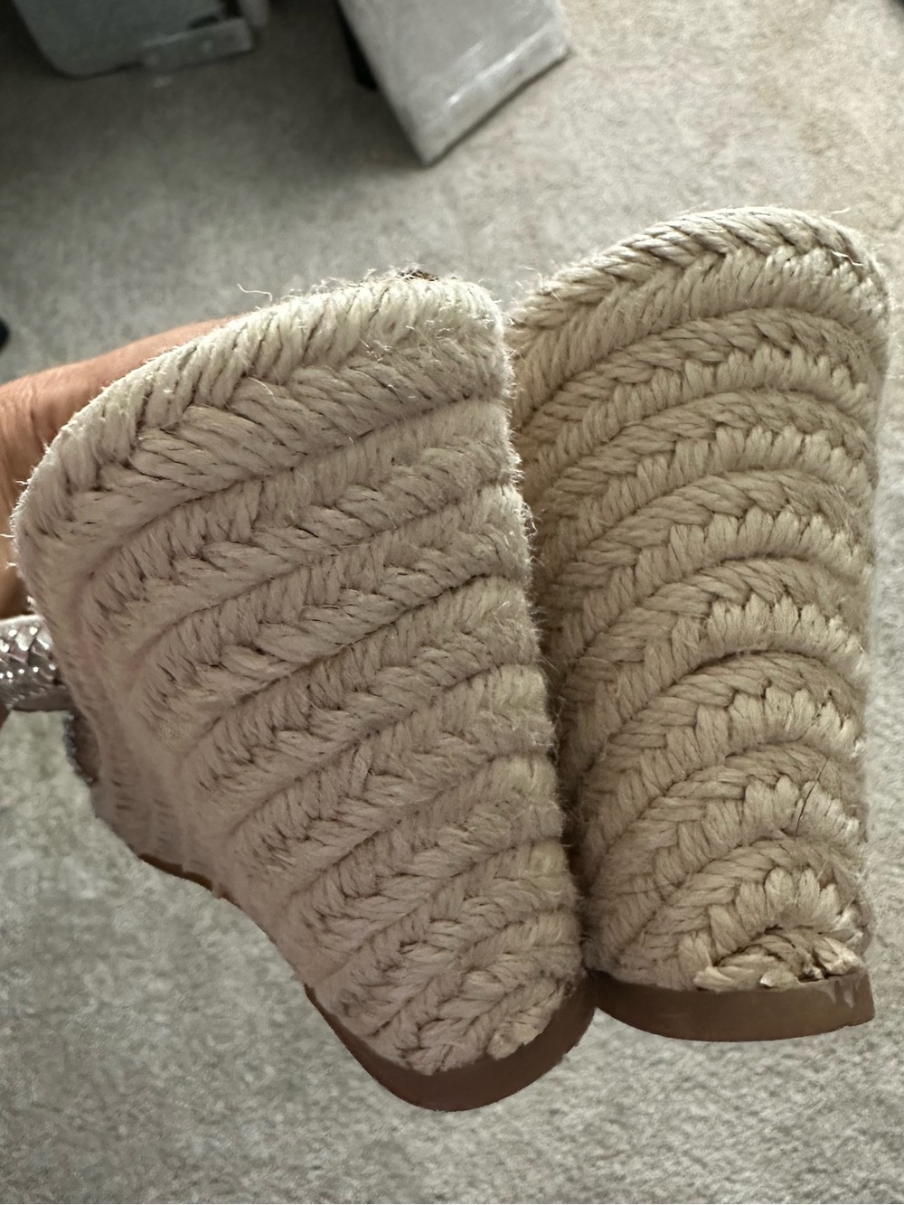 Steve Madden Tan Slide Sandals with Rhinestone Straps - Picture 5 of 5